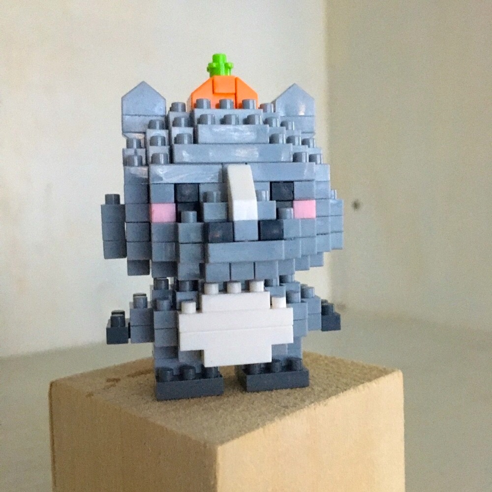 LP Cute Mini Building Blocks Animal Collectible Figurine ASSEMBLED | RHINOCEROS